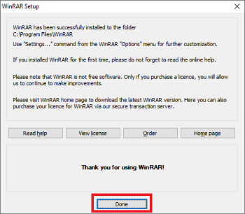 Nhấn Install WinRAR